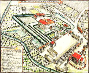 Plan von dem Guth Fürstenau - Zamek i folwark, widok z lotu ptaka